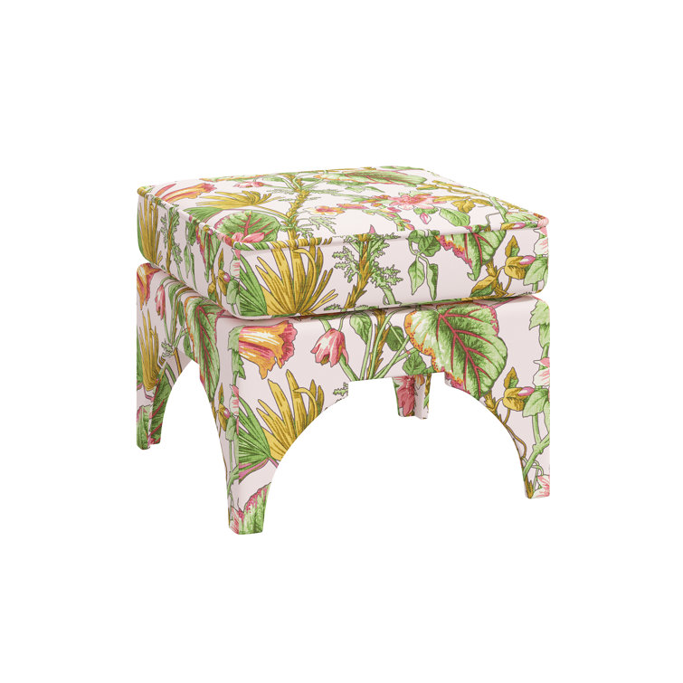 Red from Scalamandre Crafted by Cloth & Company Carlisle Ottoman in